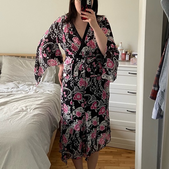 Bianca Nygard Floral Wrap Top Blouse - Picture 7 of 7